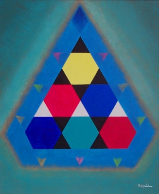 Sechs Hexagone im Triangel